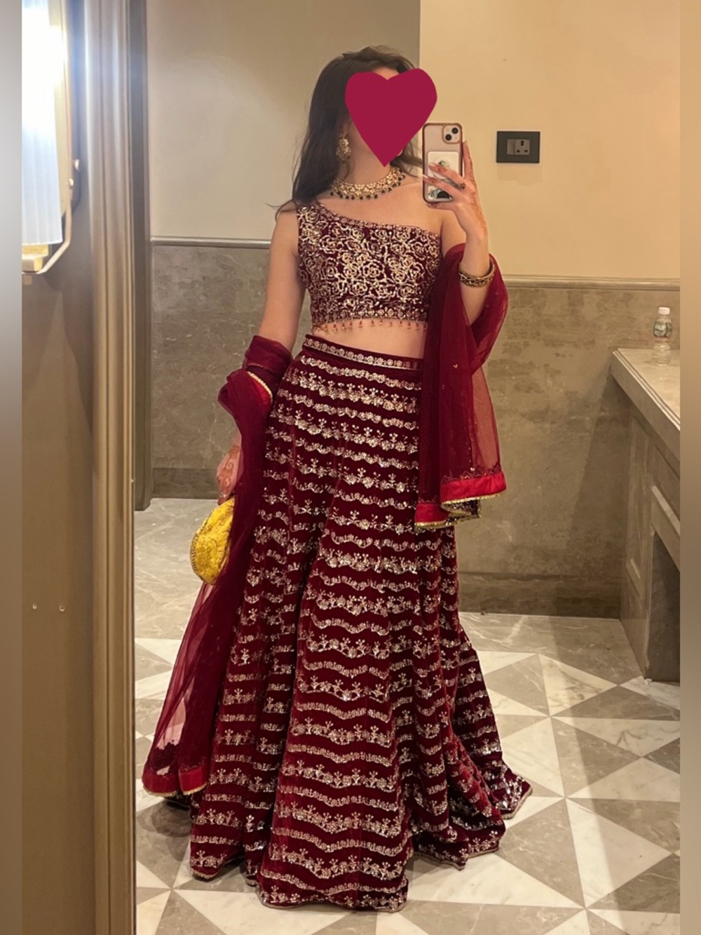 Embroidered Red Glam Lehenga - Picture 2 of 5